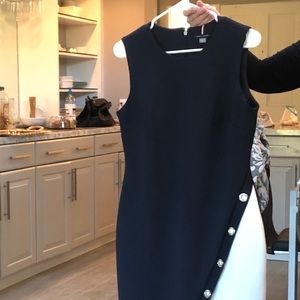 Blue and white dress